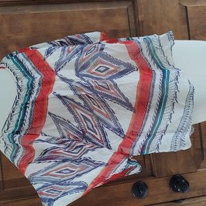 Lucky Brand Sheer Aztec Top